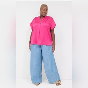 Lane Bryant Relaxed Split Neck Blouse *NWT*